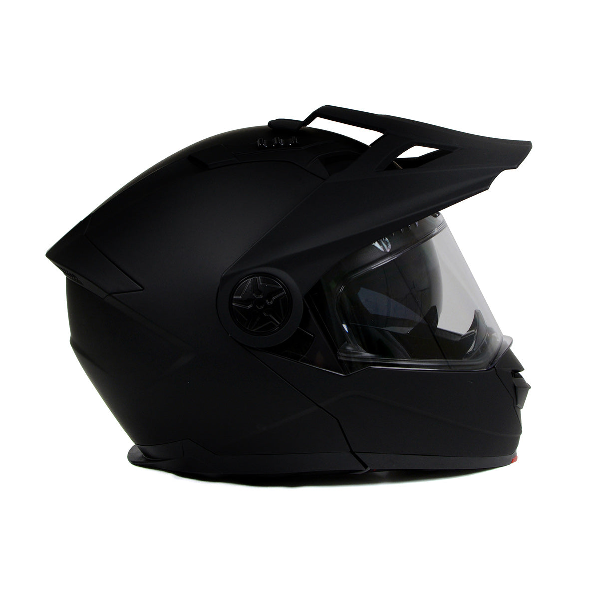 Milwaukee Helmets MPH9820DOT Flat Black 'Ominous' Dual Sport Advanced Motorcycle Modular Helmet for Men and Women Biker