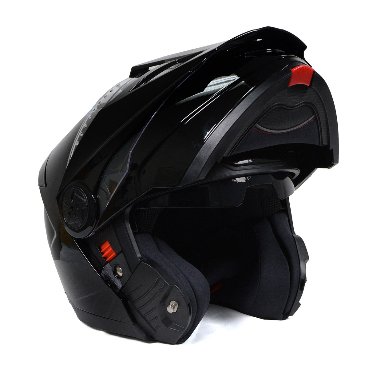 Milwaukee Helmets MPH9821DOT Gloss Black 'Ominous' Dual Sport Advanced Motorcycle Modular Helmet for Men and Women Biker