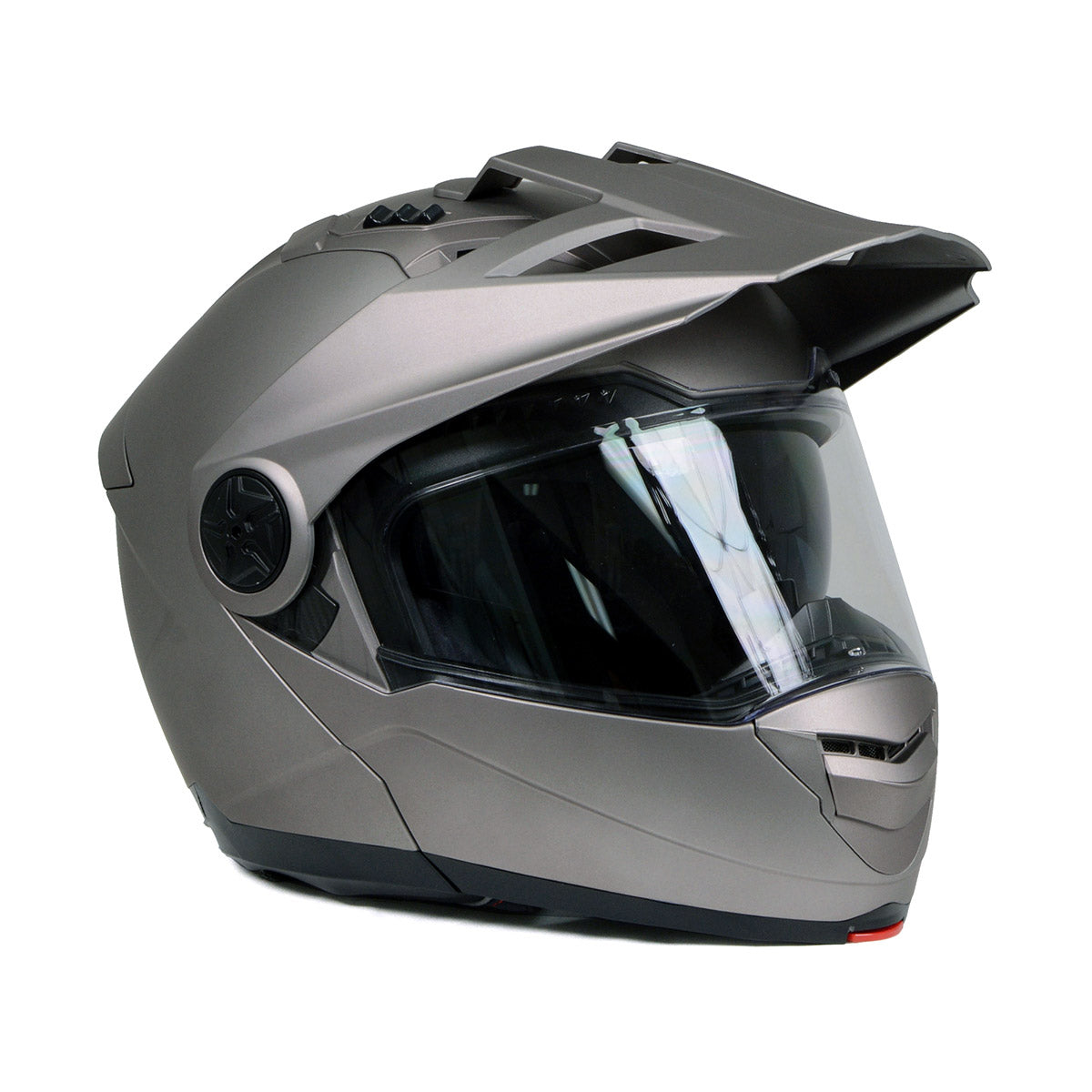 Milwaukee Helmets MPH9822DOT Silver 'Ominous' Dual Sport Advanced Motorcycle Modular Helmet for Men and Women Biker