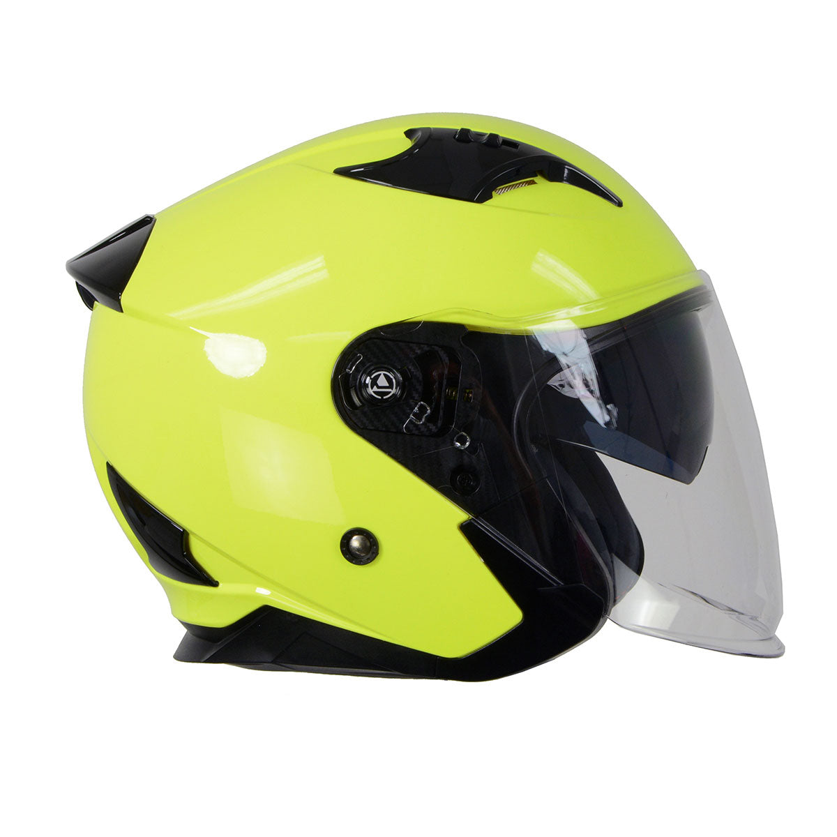 fluorescent yellow motorcycle helmet HJC I71 Iorix MC3HSF Rider the larger latch allows for intuitive and seamless shield operation VINZ Santos - Fluorescent Yellow