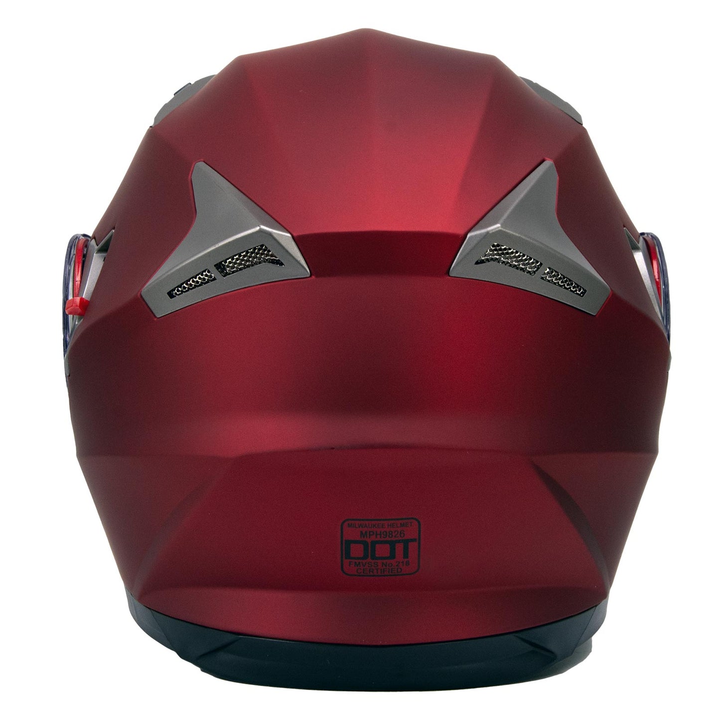 Milwaukee Helmets MPH9826DOT 'Ionized' Flat Red Advanced Motorcycle Modular Helmet w/ Drop Down Visor