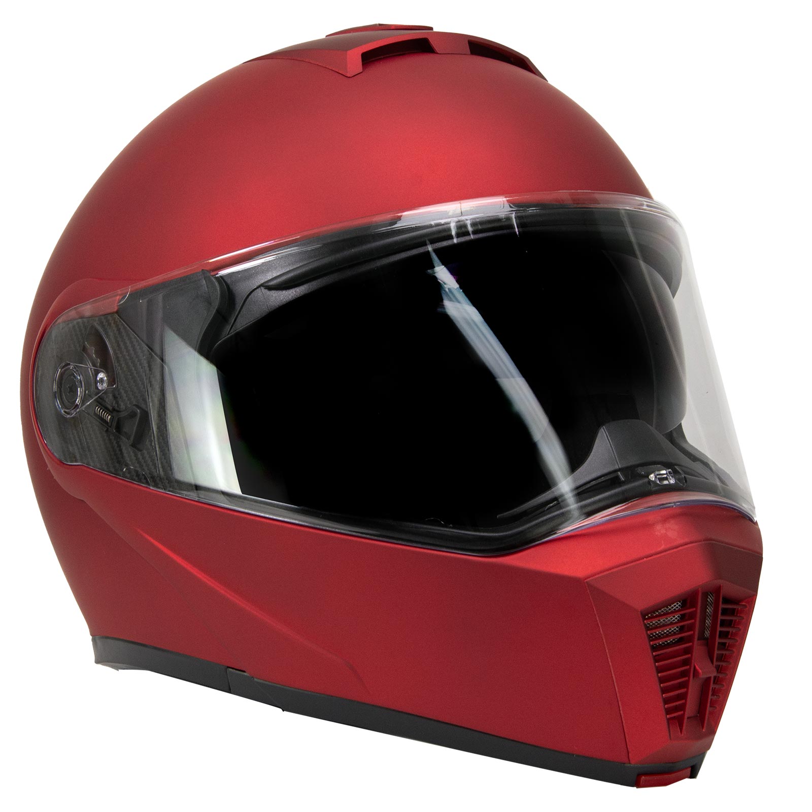 Milwaukee Helmets MPH9827DOT Cypher Flat Red Advanced Motorcycle Modular Helmet w/Drop Down Visor Milwaukee Helmets MPH9827DOT Cypher Flat Red Advanced Motorcycle Modular Helmet w/Drop Down Visor