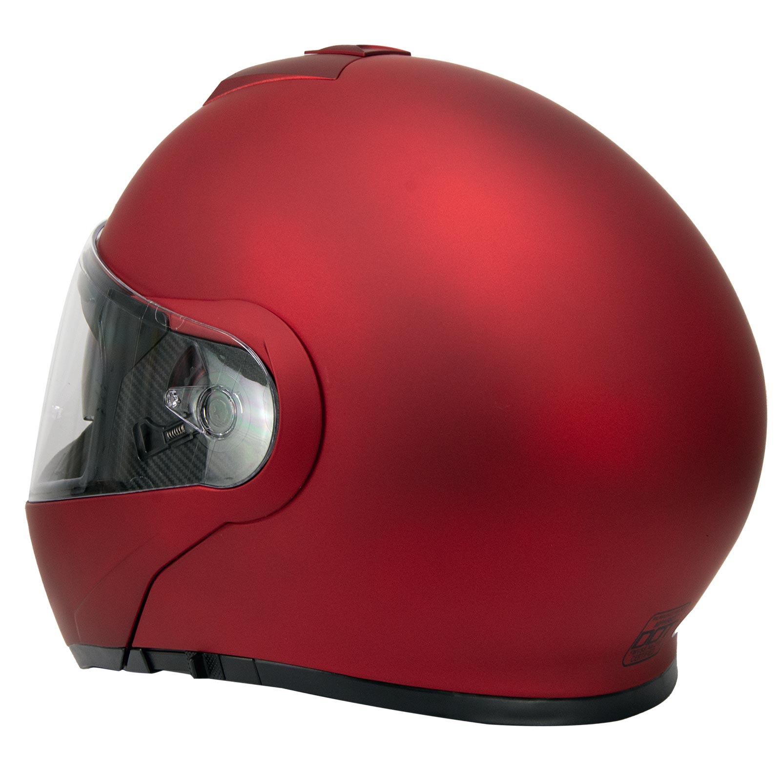 bright red motorcycle helmet Milwaukee Helmets MPH9827DOT Cypher Flat Red Advanced Motorcycle Modular Helmet w/Drop Down Visor