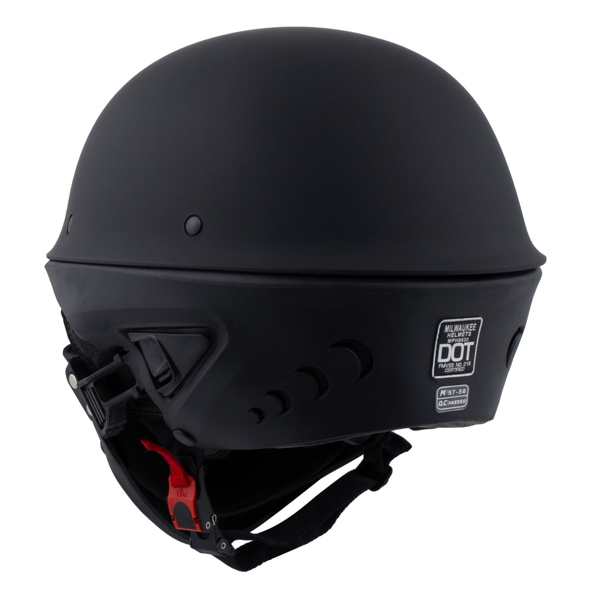 Milwaukee Helmets MPH9830DOT Rascal 3/4 Open Face Flat Black 2 in 1 Motorcycle Helmet Biker Milwaukee Helmets MPH9830DOT Rascal 3/4 Open Face Flat Black 2 in 1 Motorcycle Helmet Biker