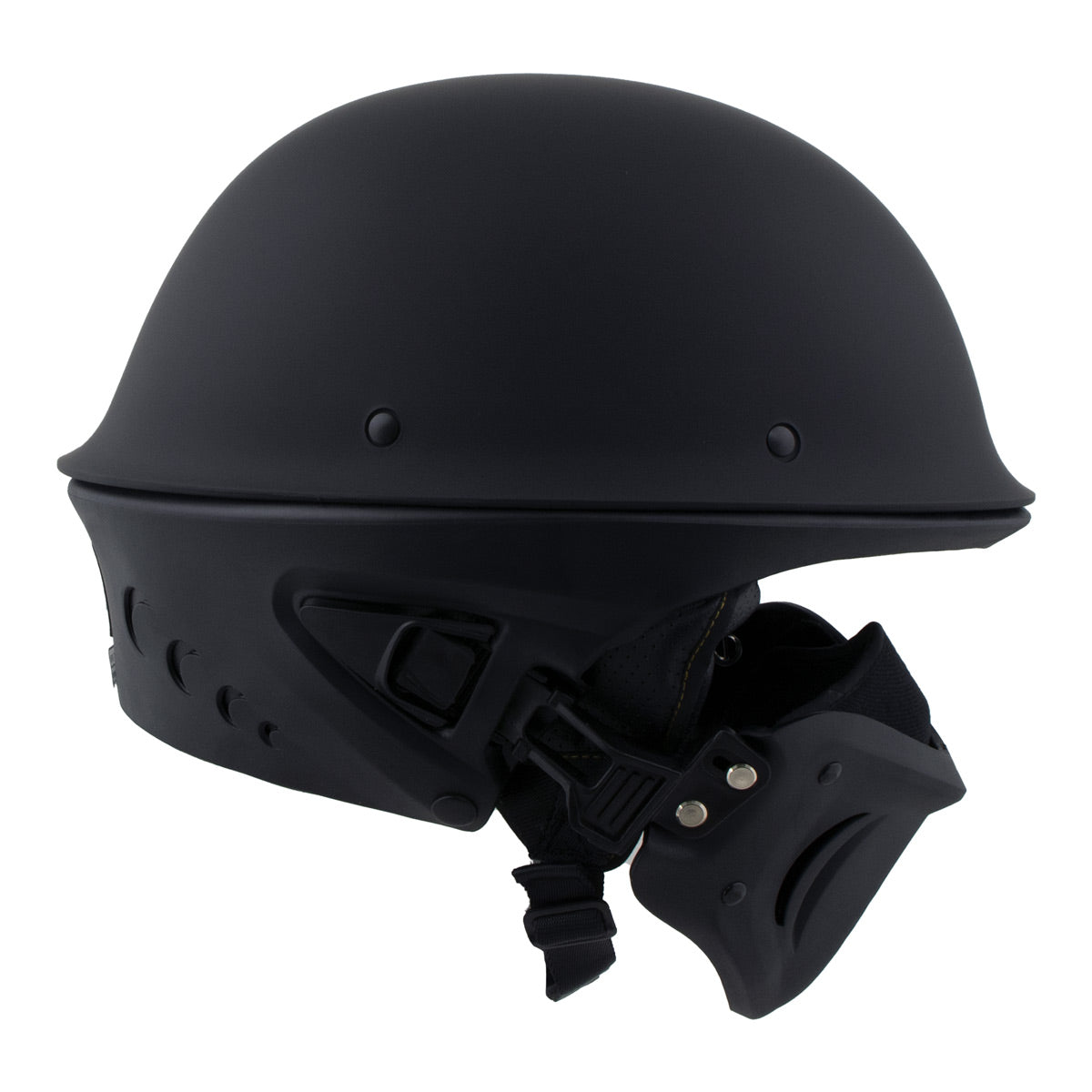 bell 3/4 open face helmet Milwaukee Helmets MPH9830DOT Rascal 3/4 Open Face Flat Black 2 in 1 Motorcycle Helmet Biker
