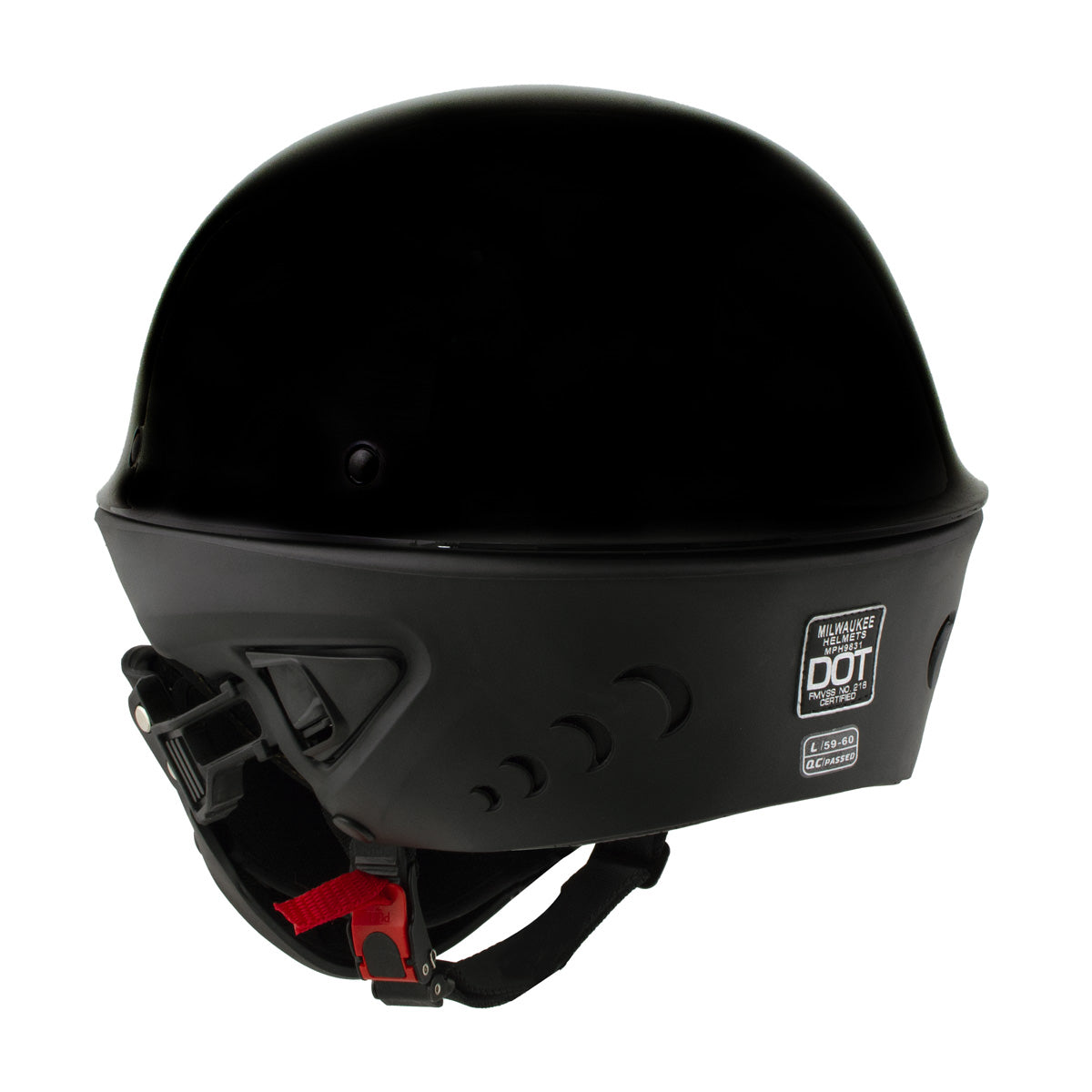 1 4 motorcycle helmets Milwaukee Helmets MPH9831DOT Rascal 3/4 Open Face Gloss Black 2 in 1 Motorcycle Helmet Biker