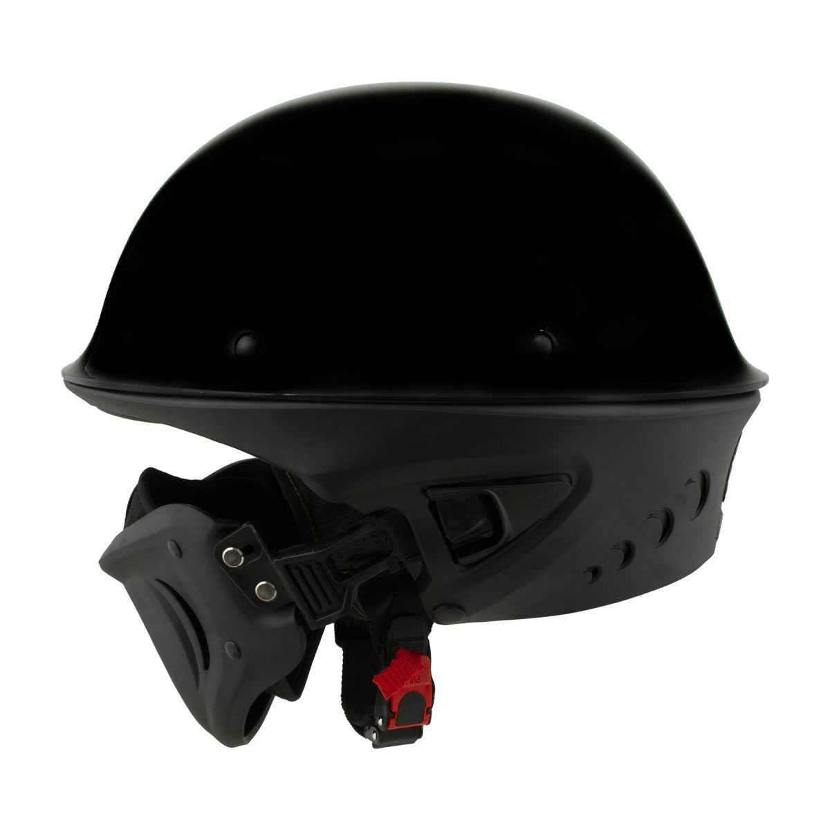 Milwaukee Helmets MPH9831DOT Rascal 3/4 Open Face Gloss Black 2 in 1 Motorcycle Helmet Biker