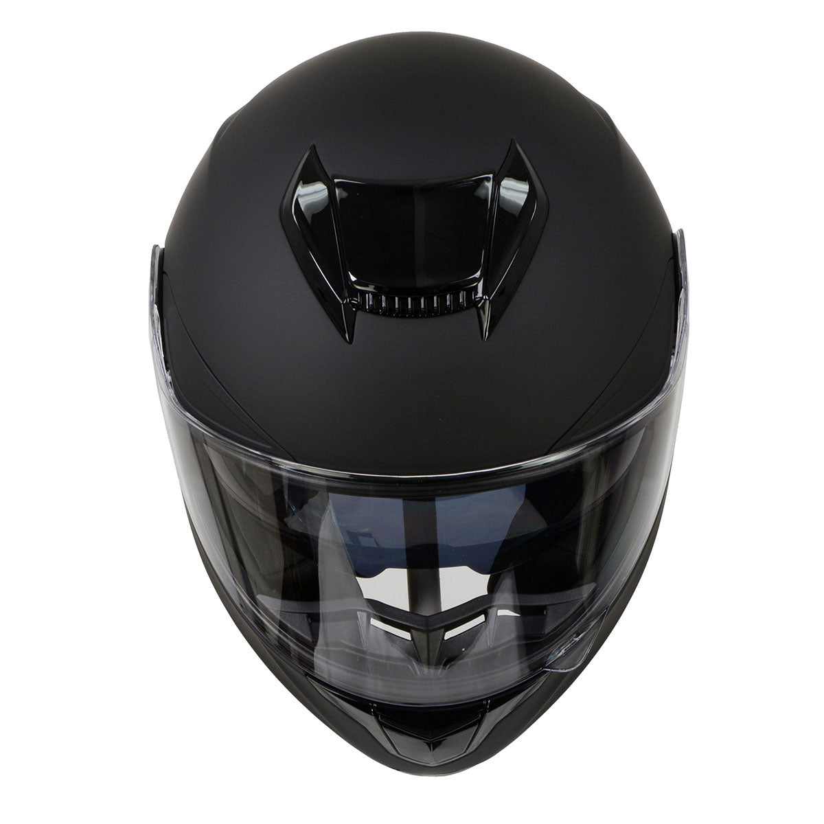 Milwaukee Helmets MPH9835DOT 'Sweeper' Flat Black Advanced Motorcycle Full Face Helmet for Men and Women Biker w/ Drop Down Visor