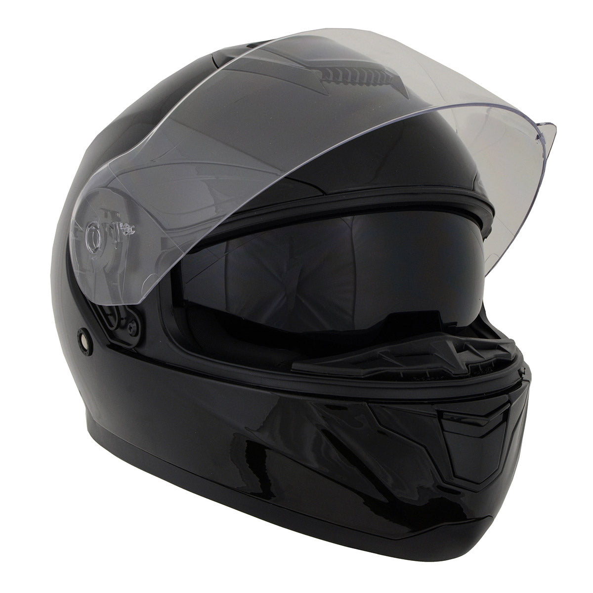 Milwaukee Helmets MPH9836DOT 'Sweeper' Gloss Black Advanced Motorcycle Full Face Helmet for Men and Women Biker w/ Drop Down Visor