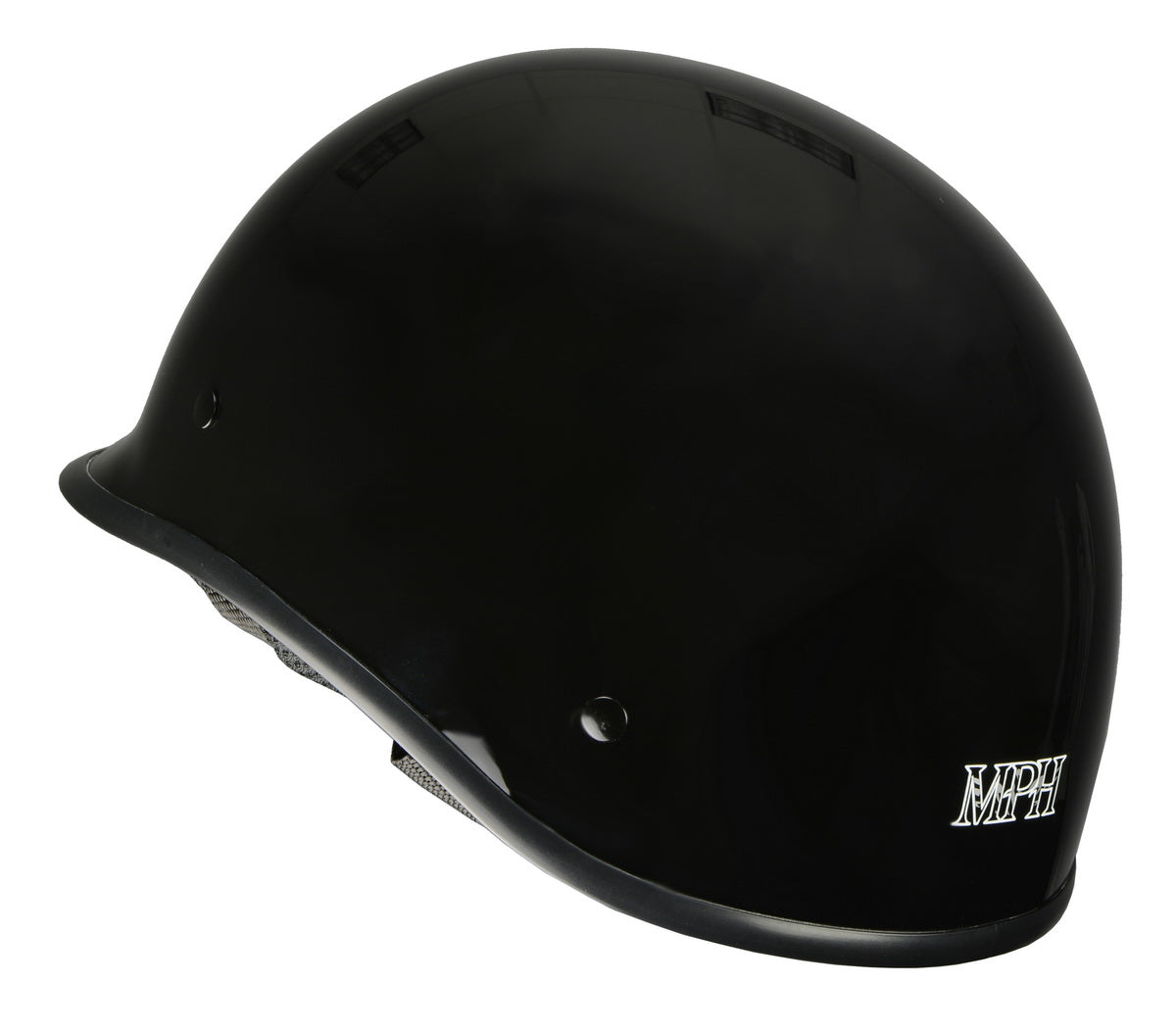 Milwaukee Performance Helmets MPH9861N Derby Novelty Glossy Black Half Helmet