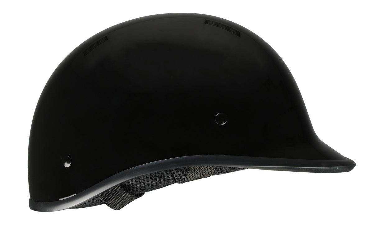 Milwaukee Performance Helmets MPH9861N Derby Novelty Glossy Black Half Helmet