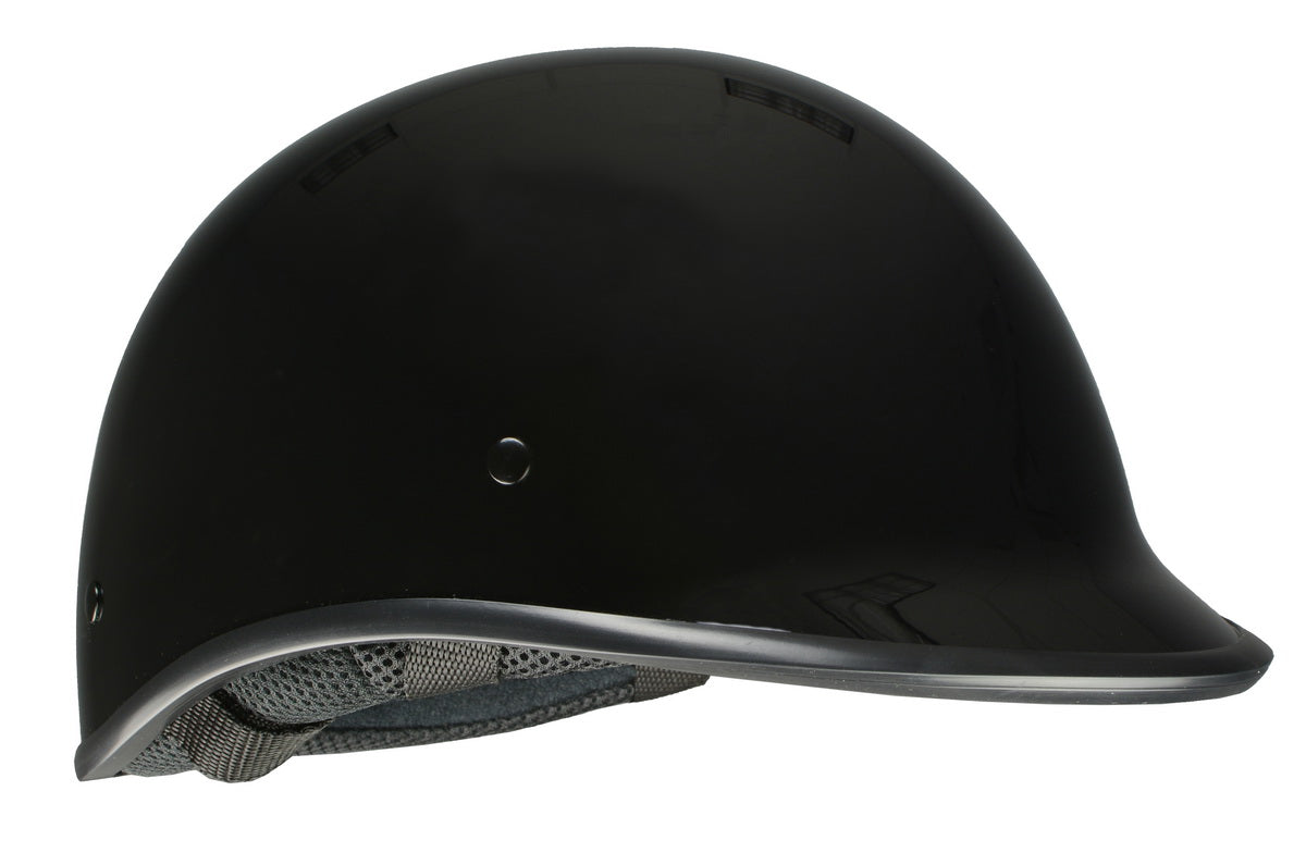 Milwaukee Performance Helmets MPH9861N Derby Novelty Glossy Black Half Helmet