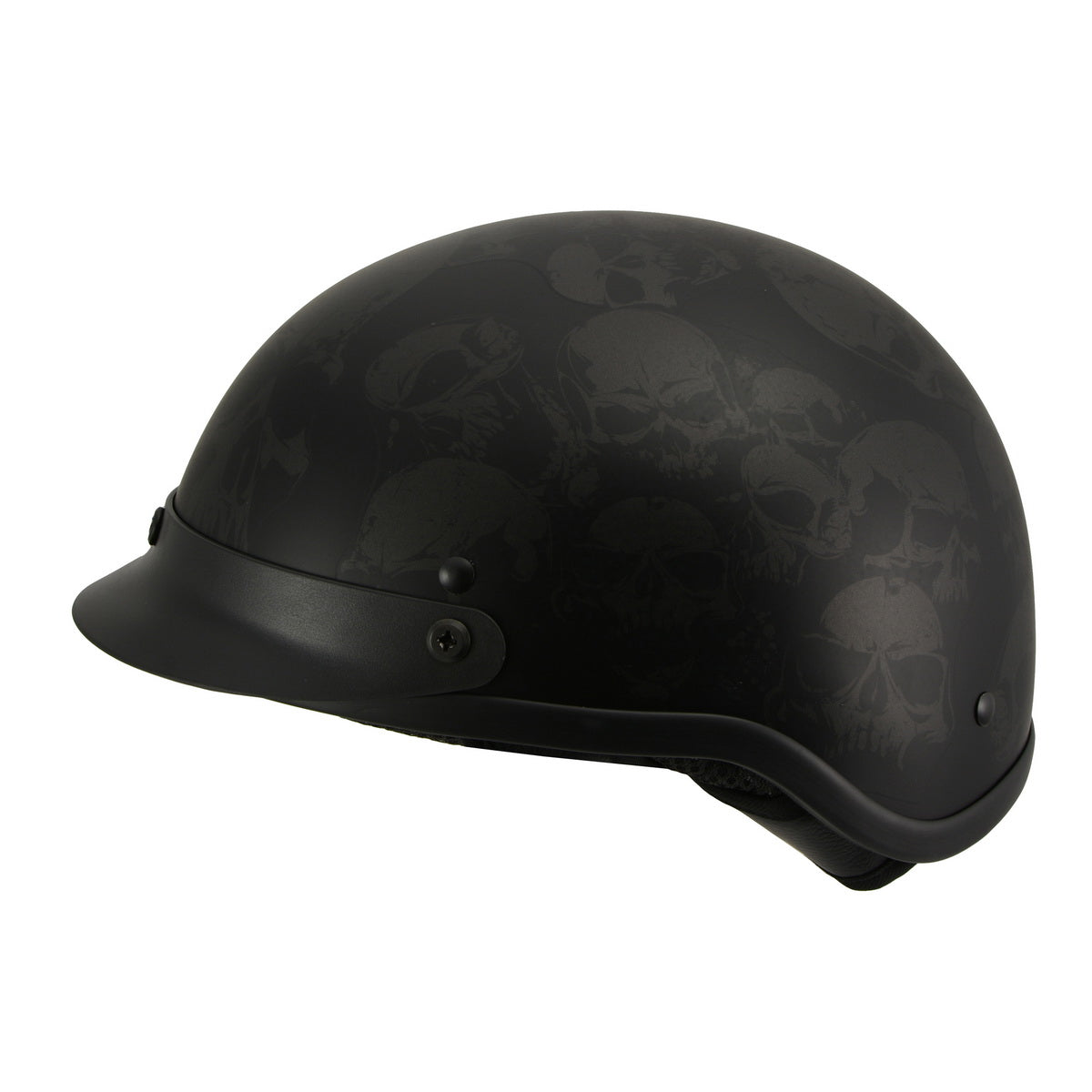 Milwaukee Helmets MPH9873N Novelty Gathering of Skulls Matte Black Half Helmet