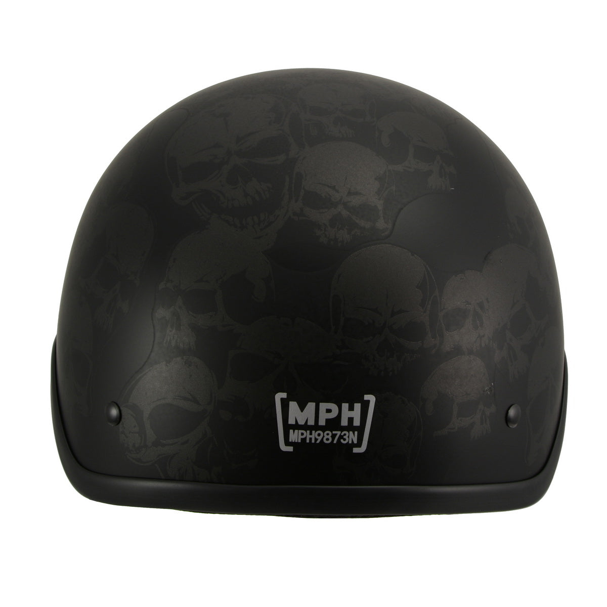 Milwaukee Helmets MPH9873N Novelty Gathering of Skulls Matte Black Half Helmet
