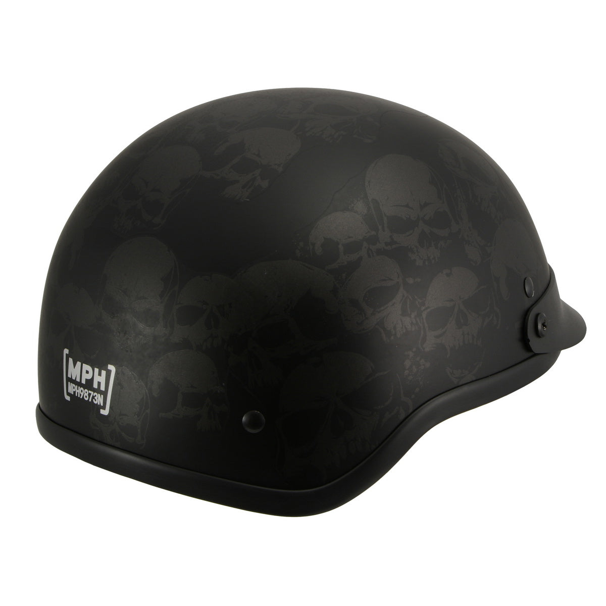 Milwaukee Helmets MPH9873N Novelty Gathering of Skulls Matte Black Half Helmet