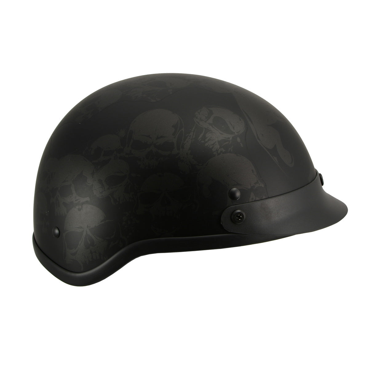 Milwaukee Helmets MPH9873N Novelty Gathering of Skulls Matte Black Half Helmet