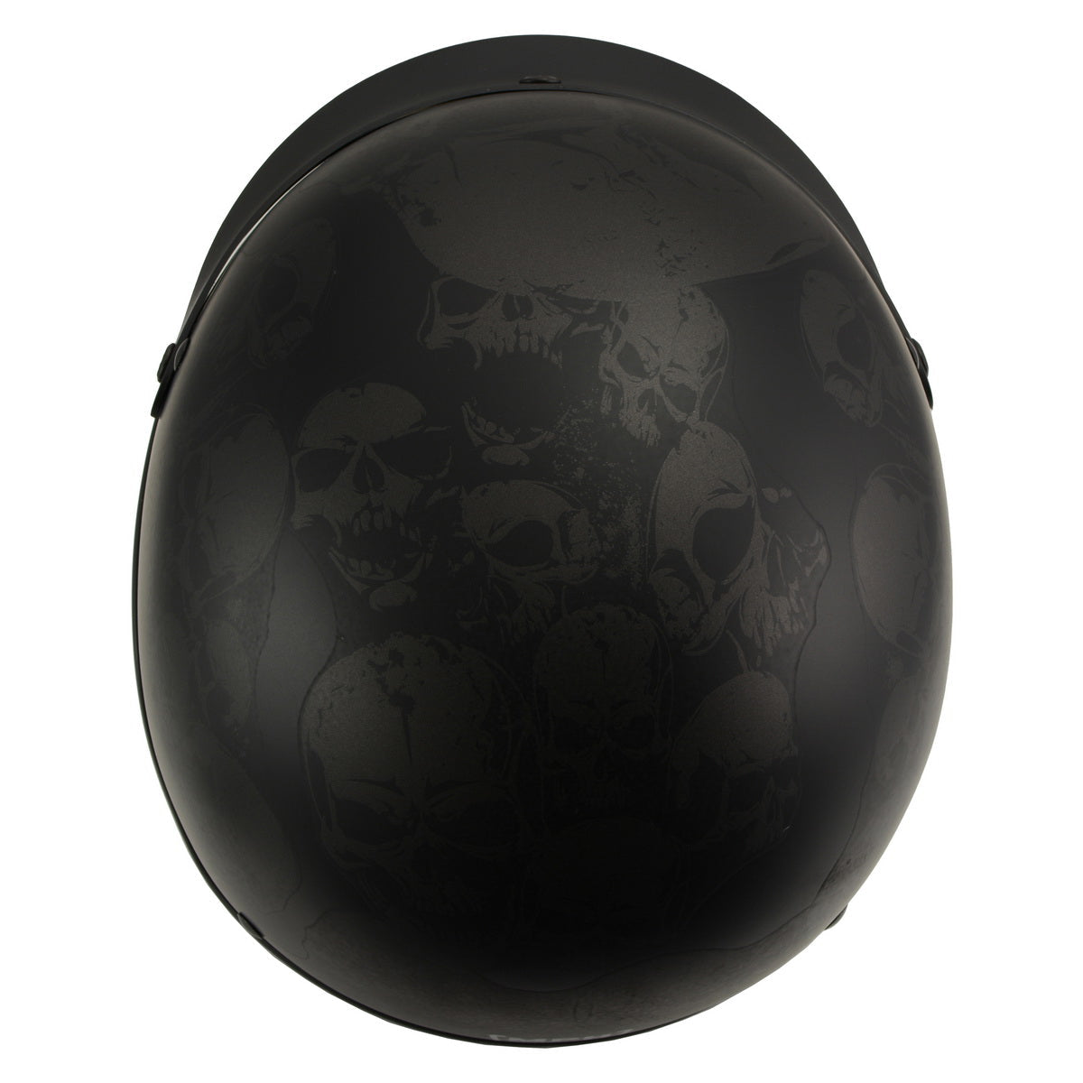 Milwaukee Helmets MPH9873N Novelty Gathering of Skulls Matte Black Half Helmet