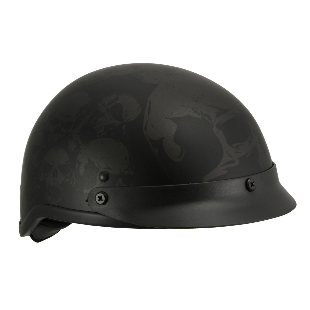Milwaukee Helmets MPH9873N Novelty Gathering of Skulls Matte Black Half Helmet