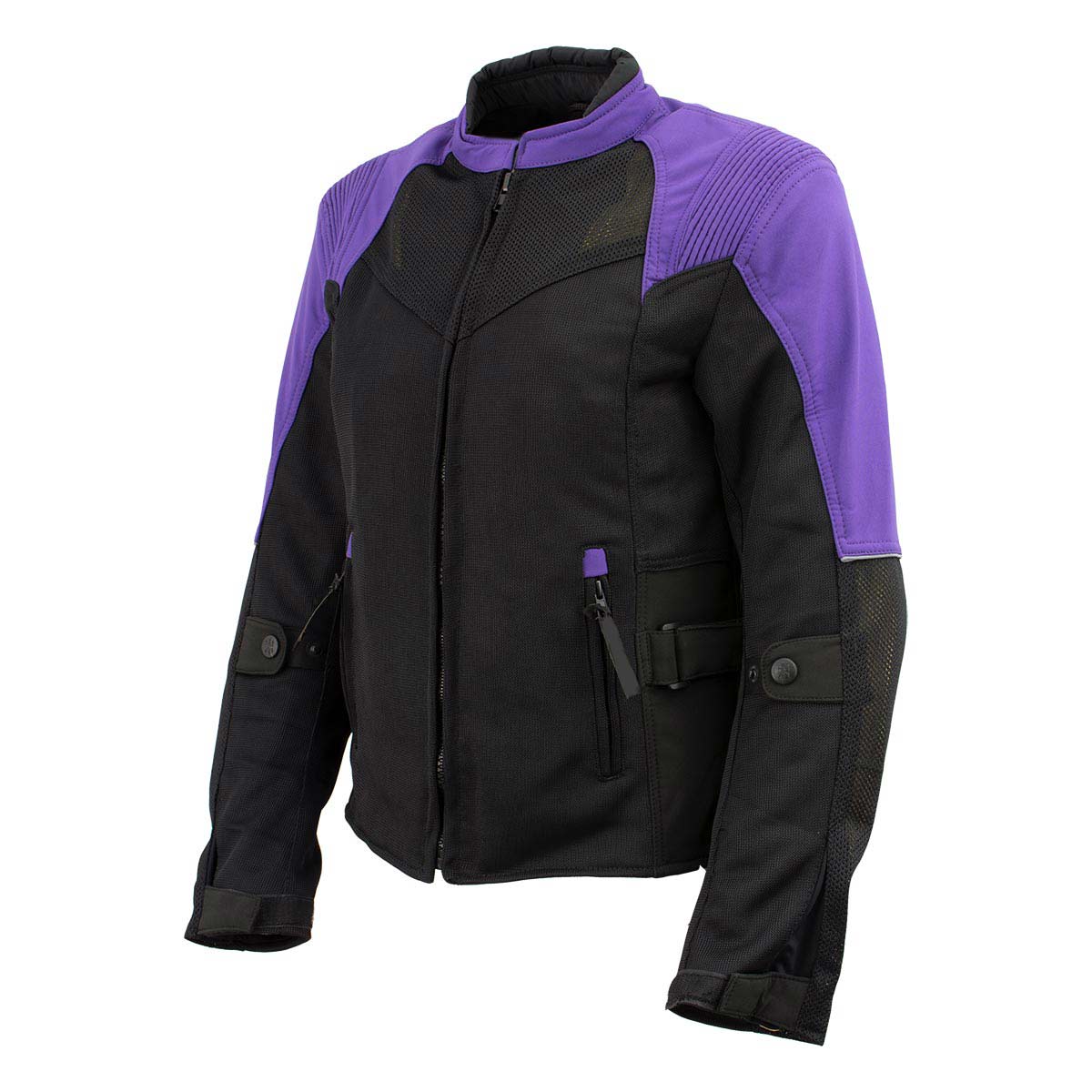 Milwaukee Leather Women's Be Cool Black/Purple Textile Motorcycle Jacket w/ CE Armor - MPL22701