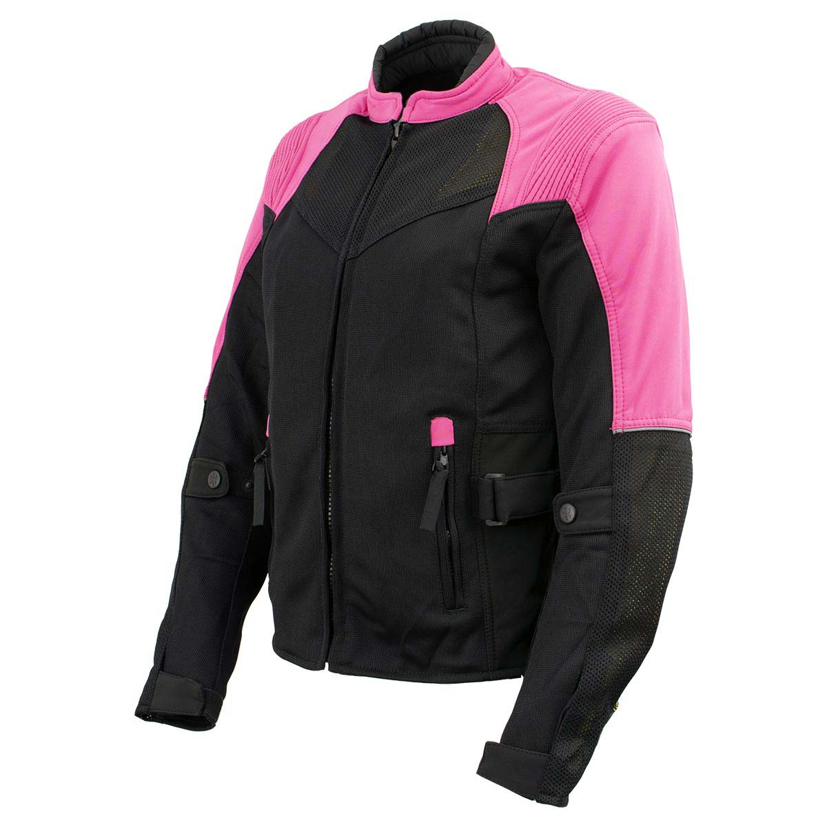 Milwaukee Leather Women's Be Cool Black/Fuchsia Textile Motorcycle Jacket w/ CE Armor - MPL22702