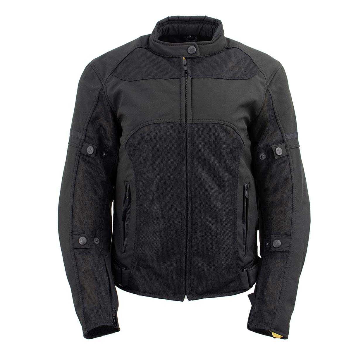 Milwaukee Leather Women's Cool Racer Black Textile Motorcycle Jacket w/ CE Armor - MPL22704
