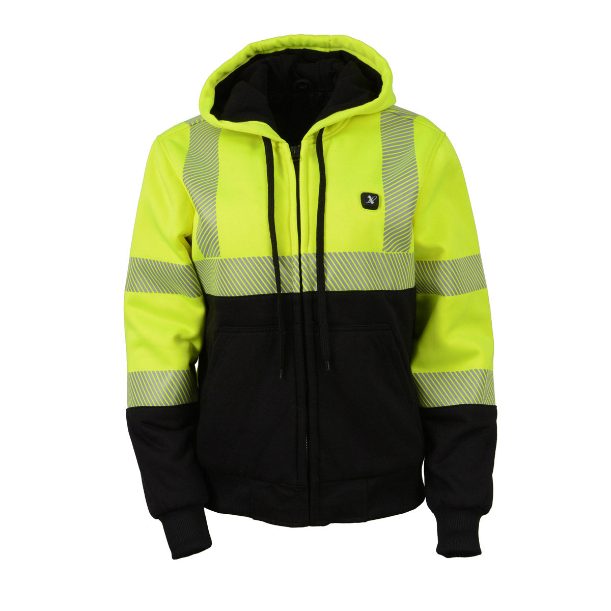 Nexgen Heat MPL2773SET Women's Heated Hoodie High-Viz Reflective - Zipper Front Sweatshirt Jacket w/ Battery Pack