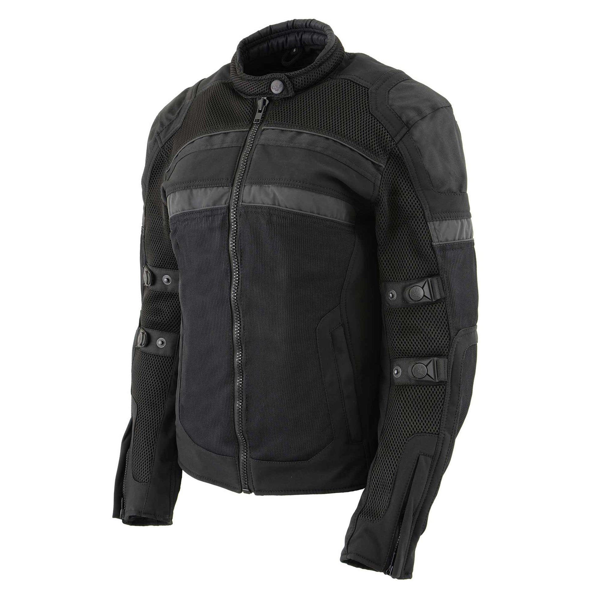 Milwaukee Leather MPL2775 Black Armored Textile Motorcycle Jacket for Women - All Season Jacket w/ Removable Liner