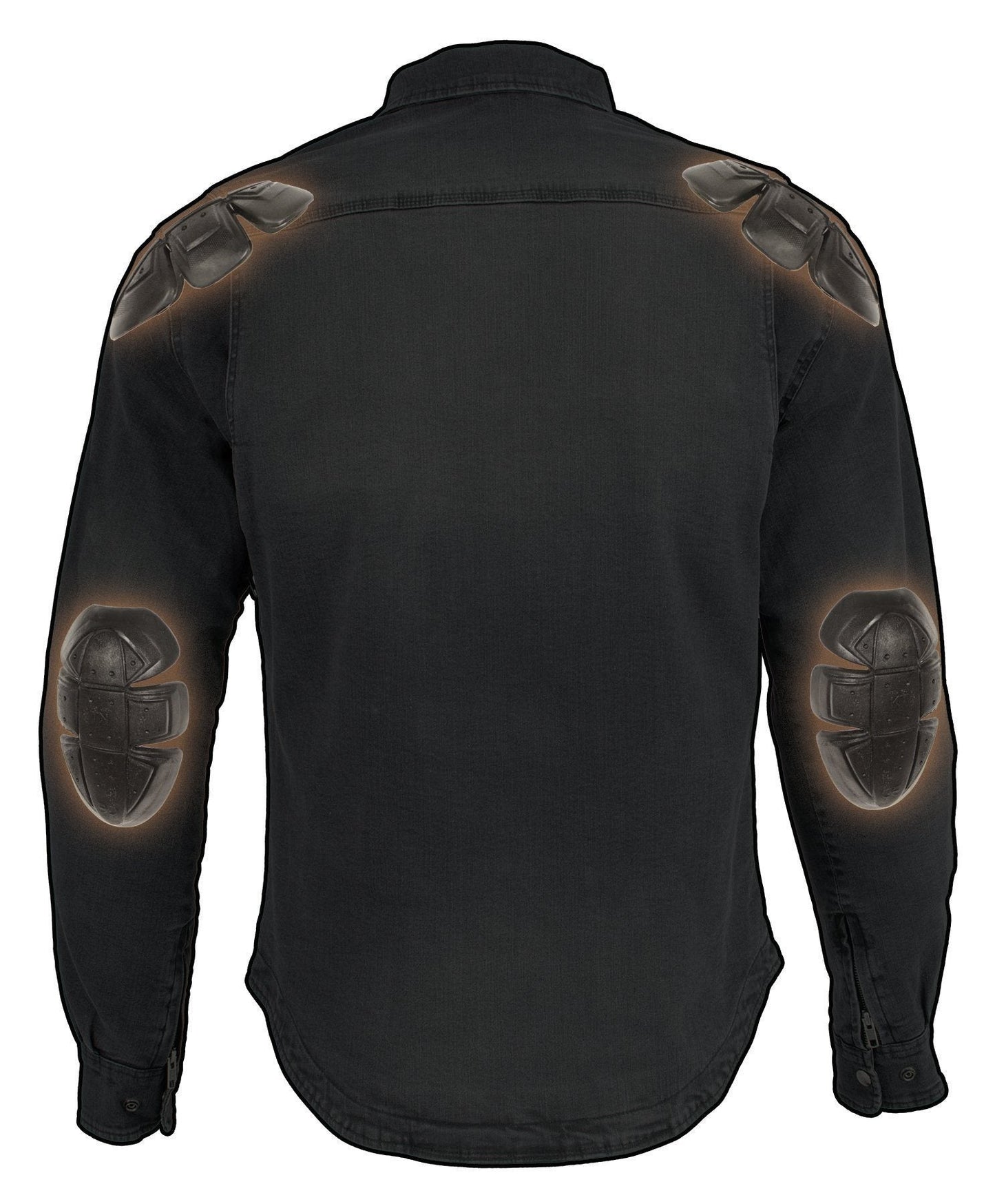 Milwaukee Leather MPM1621 Men's Grey CE Armored Long Sleeve Motorcycle Riders Shirt w/ Reinforced w/ Aramid Fibers