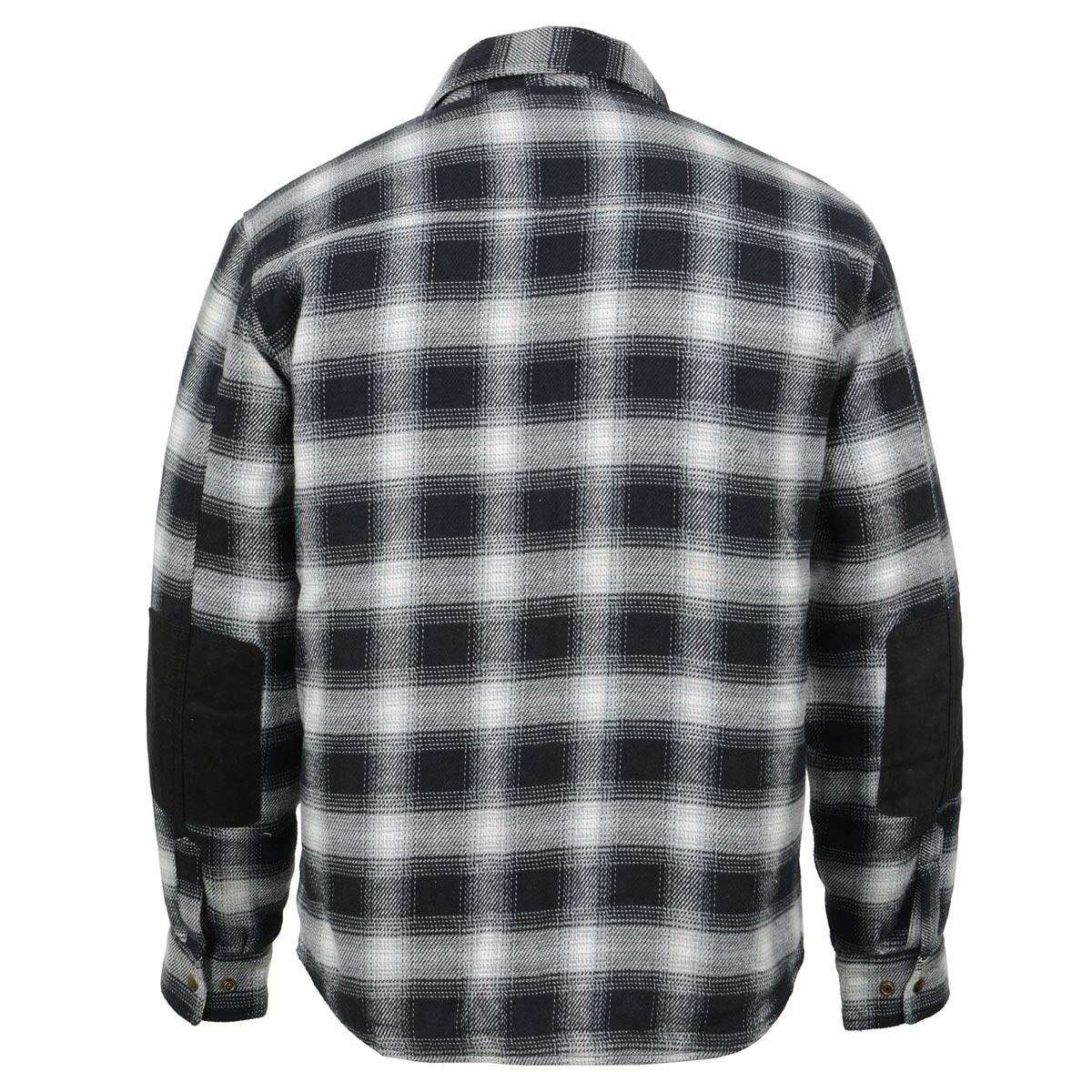 Milwaukee Leather MPM1638 Men's Black and White Checkered Flannel Motorcycle Riding Shirt