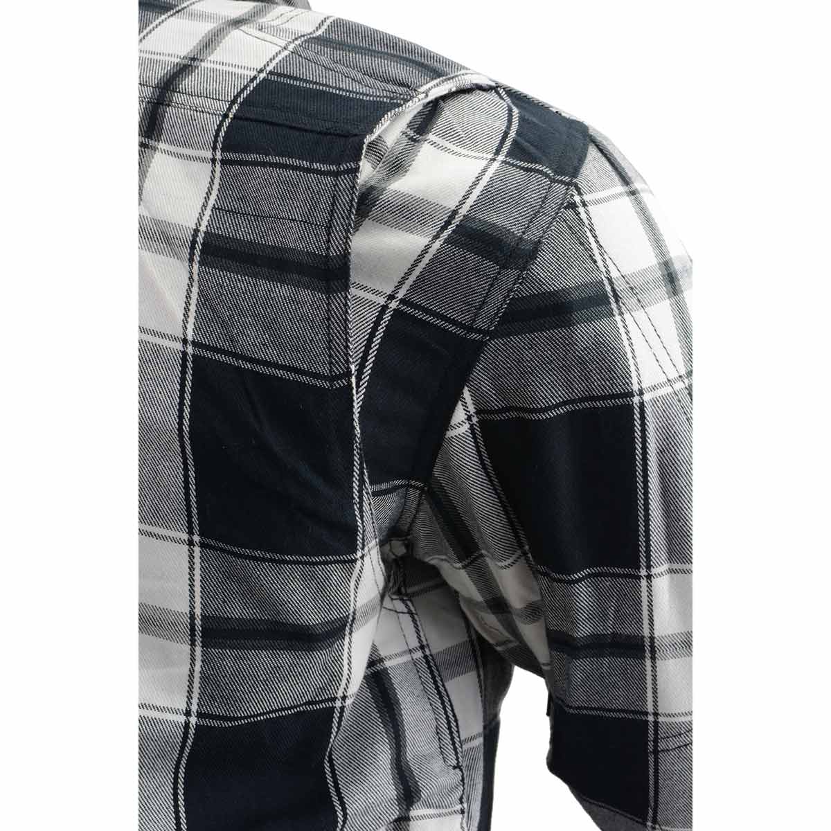 Milwaukee Leather MPM1644 Men's Plaid Flannel Biker Shirt with CE Approved Armor - Reinforced w/ Aramid Fiber