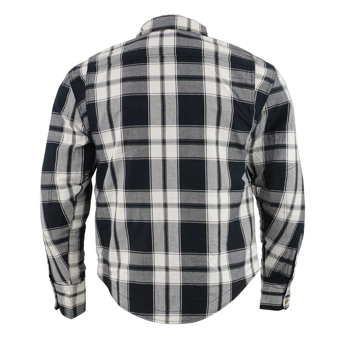 Milwaukee Leather MPM1644 Men's Plaid Flannel Biker Shirt with CE Approved Armor - Reinforced w/ Aramid Fiber