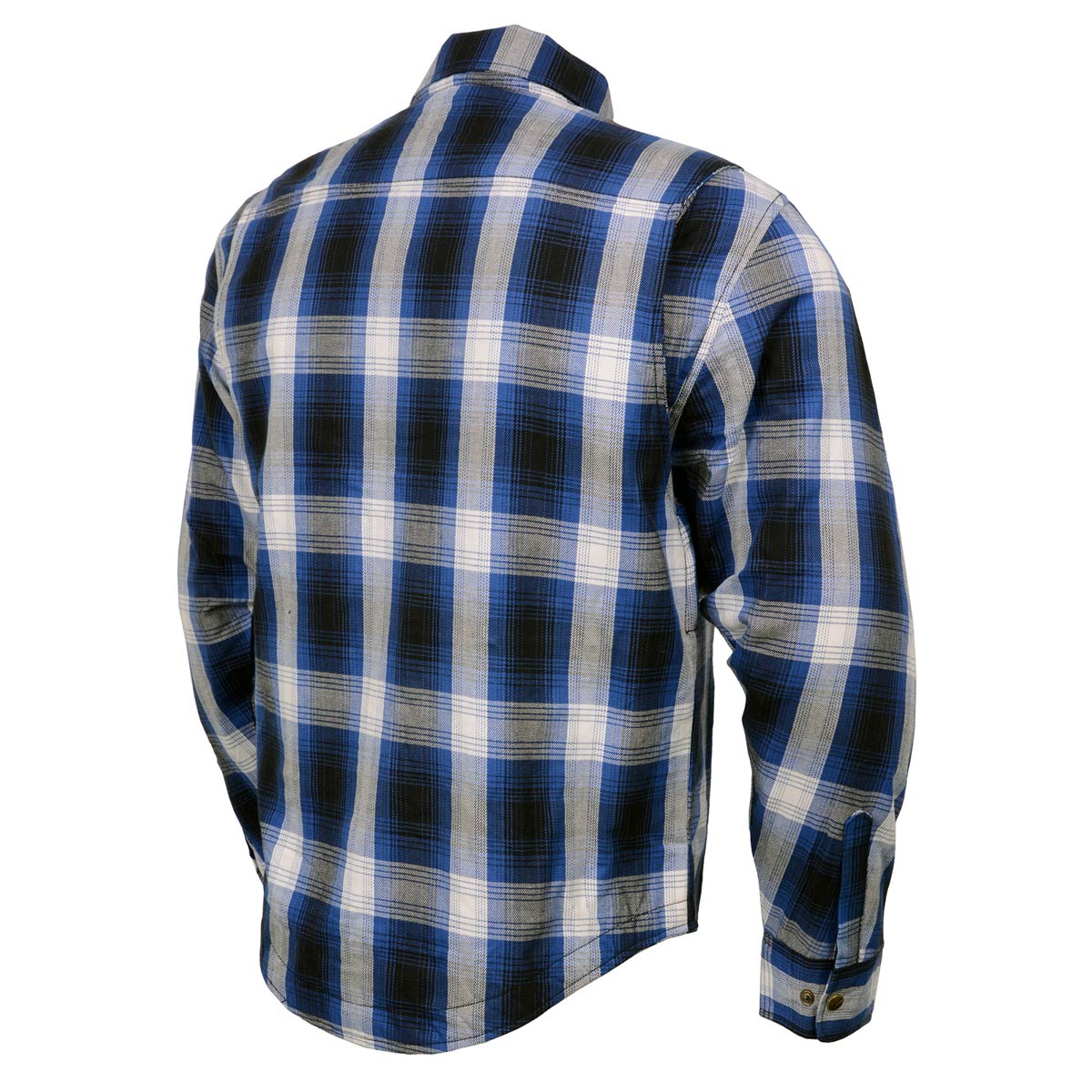 Milwaukee Leather MPM1650 Men's Plaid Flannel Biker Shirt with CE Approved Armor - Reinforced w/ Aramid Fiber