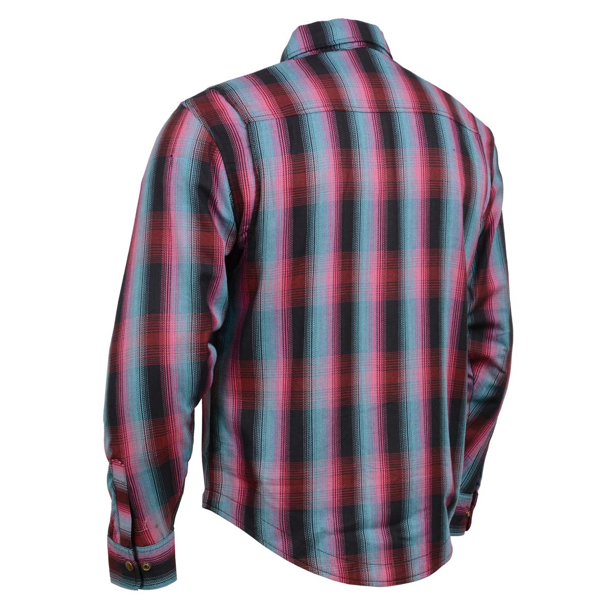 Milwaukee Leather MPM1654 Men's Plaid Flannel Biker Shirt with CE Approved Armor - Reinforced w/ Aramid Fiber