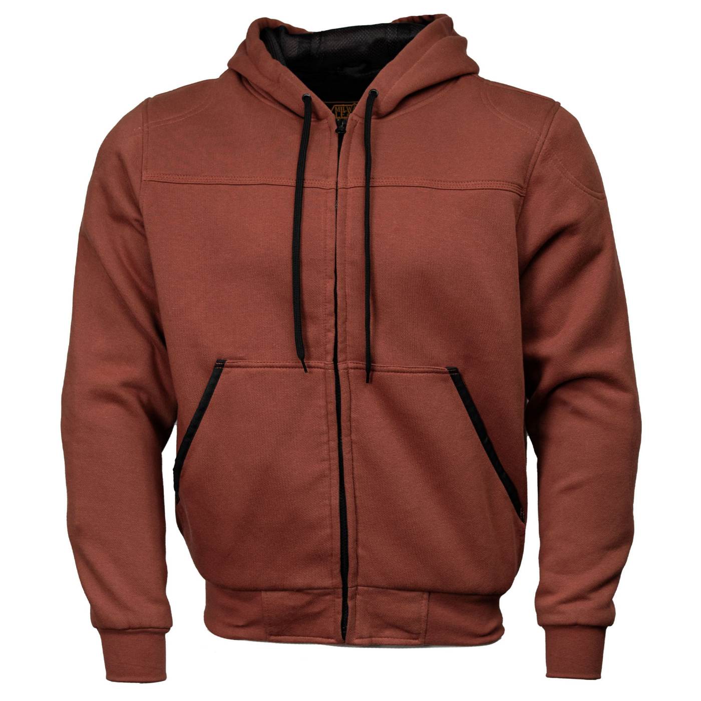 Milwaukee Leather Men's Copper Streetguard Riding Hoodie - Aramid Reinforced with CE Shoulder and Elbow Armor - MPM1771