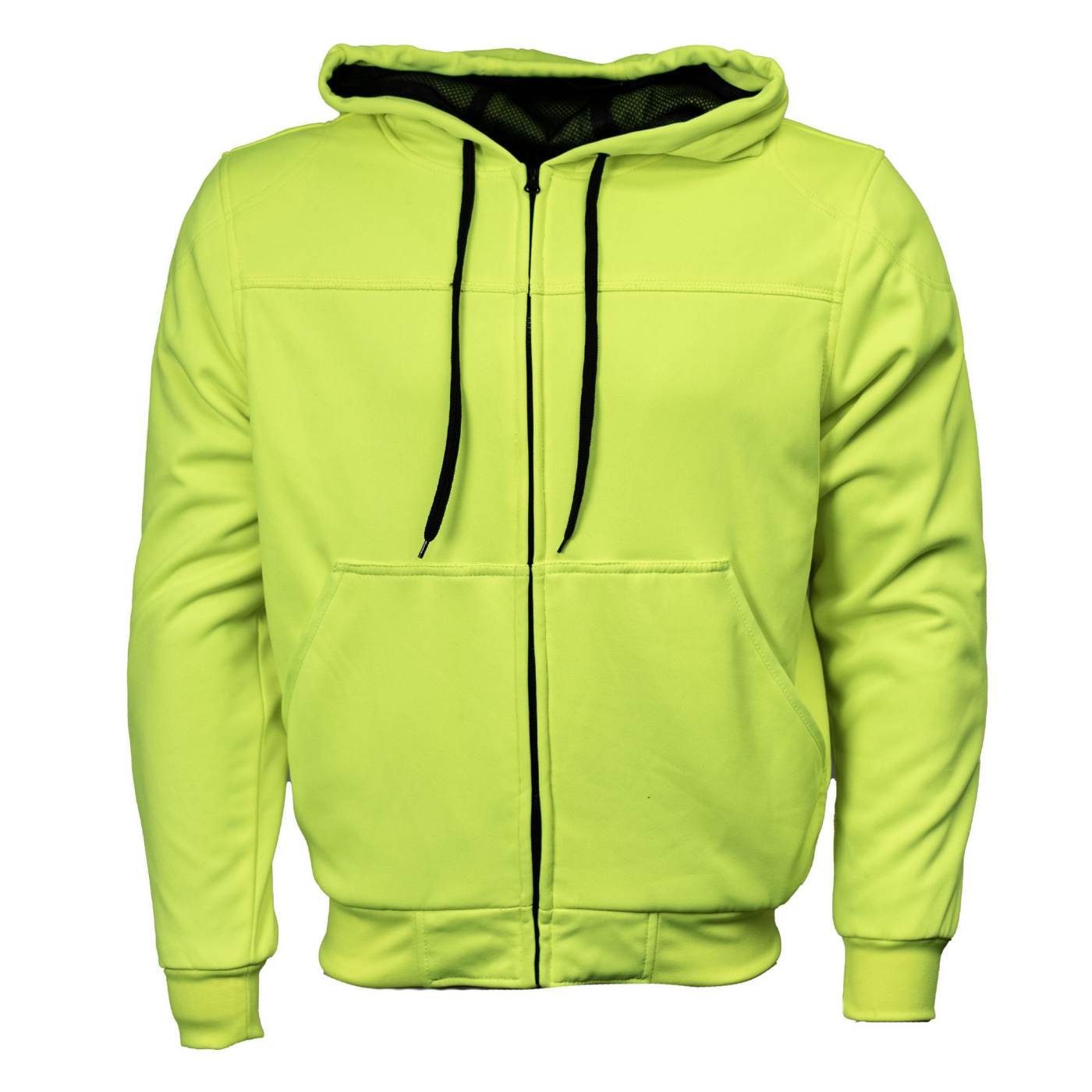 Milwaukee Leather Men's Neon-Green Streetguard Riding Hoodie - Aramid Reinforced with CE Shoulder and Elbow Armor - MPM1772