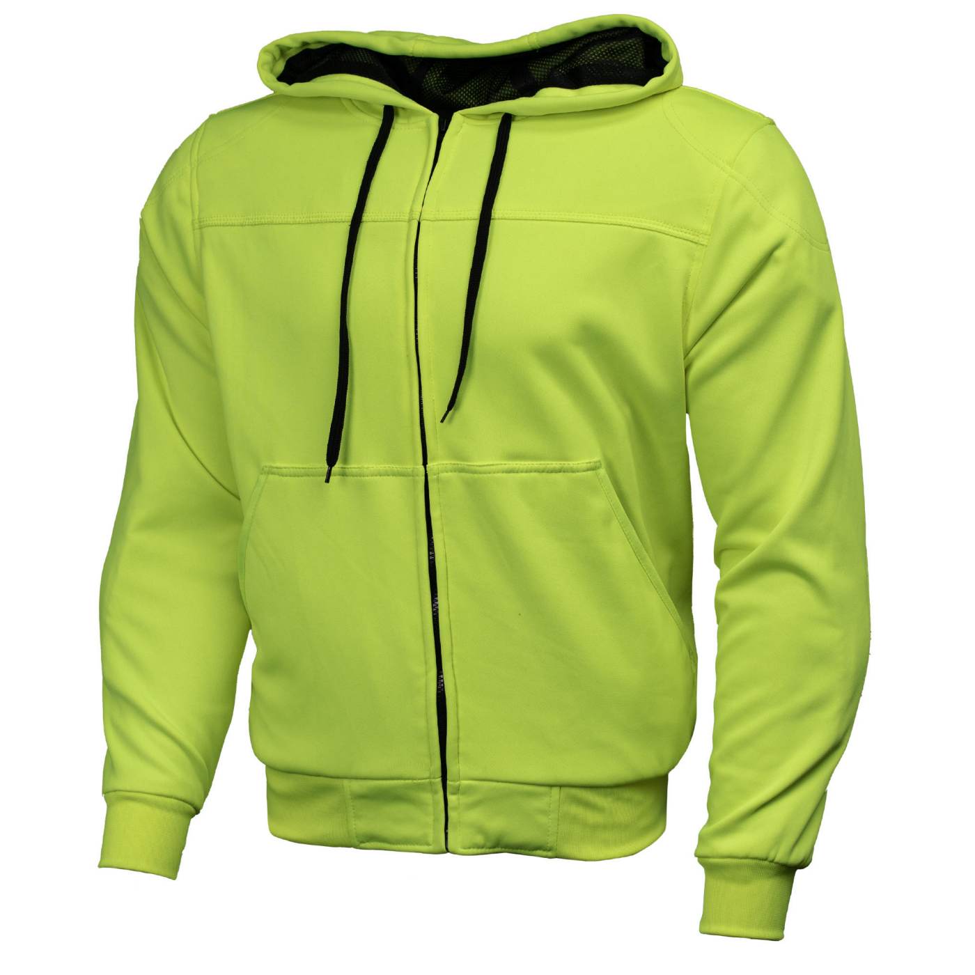 Milwaukee Leather Men's Neon-Green Streetguard Riding Hoodie - Aramid Reinforced with CE Shoulder and Elbow Armor - MPM1772