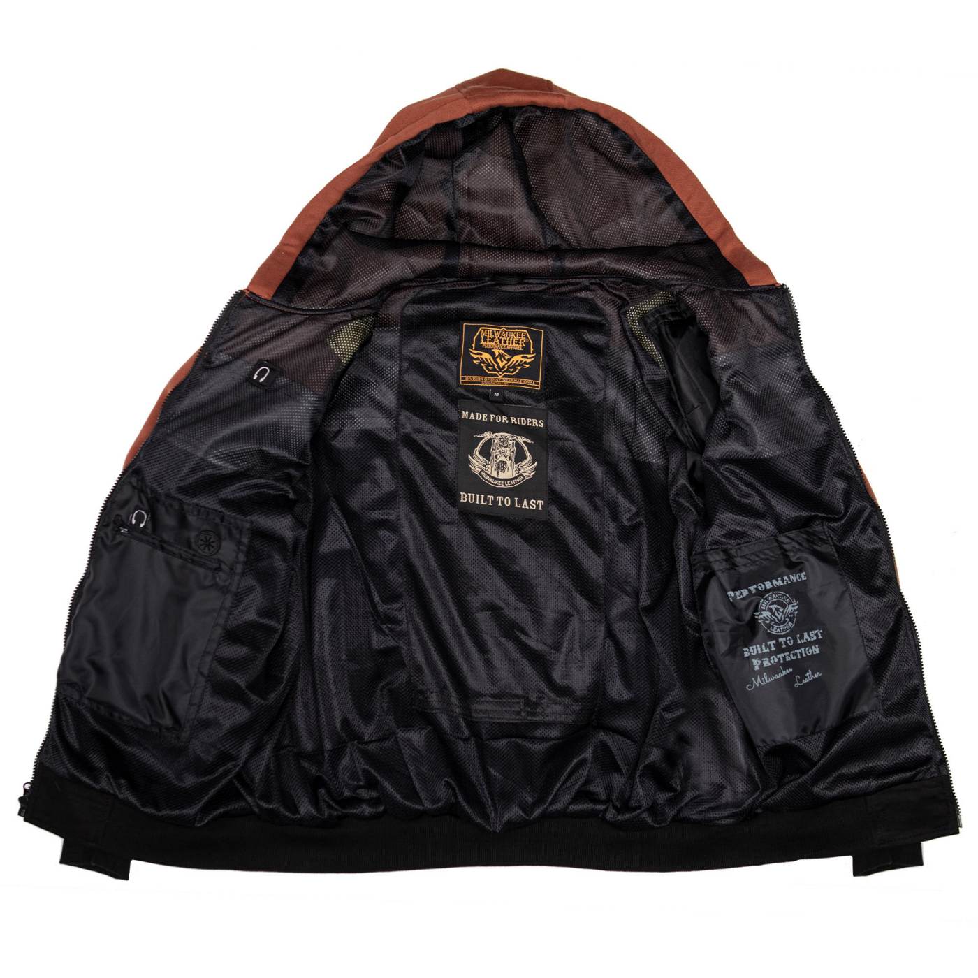 Milwaukee Leather Men's Streetguard Riding Hoodie - Aramid Reinforced with CE Shoulder and Elbow Armor - MPM1789