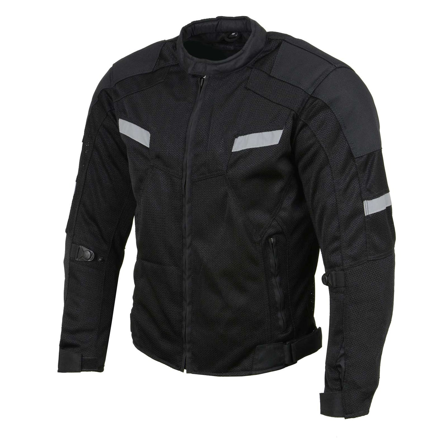 Milwaukee Leather MPM1792 Black Armored Textile Motorcycle Jacket for Men - All Season Biker Jacket w/ Removable Liner