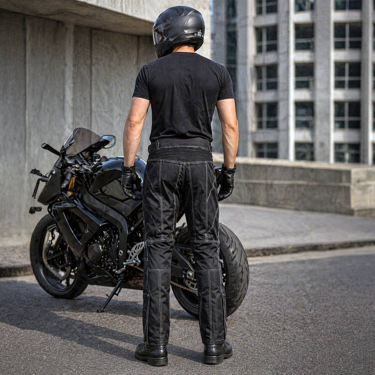 Milwaukee Leather MPM5729 Men's Black Tri-Tex Fabric Motorcycle Rider Pants w/ CE Armor Protection