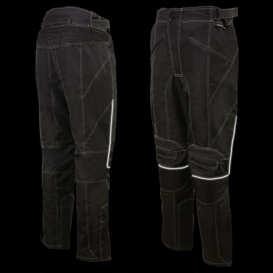 Milwaukee Leather MPM5729 Men's Black Tri-Tex Fabric Motorcycle Rider Pants w/ CE Armor Protection