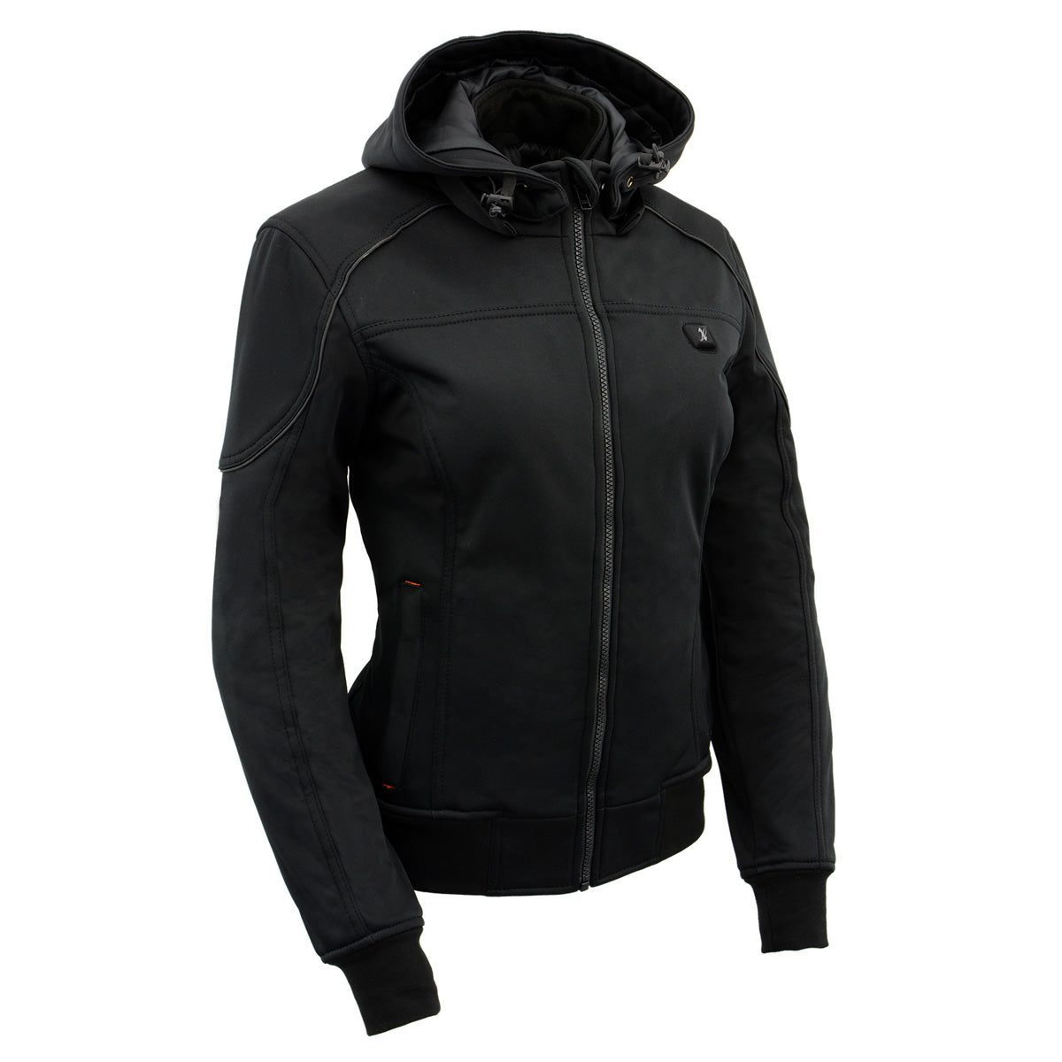 Nexgen Heat MPL2761SET Women's Black 'Heated' Soft Shell Racing Style Heated Jacket for Hiking Riding