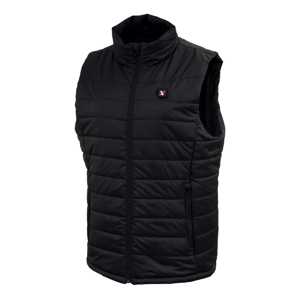 NexGen NXL4301SET Ladies 'Puffed' Black ‘Heated’ Textile Vest (Rechargeable Battery Pack Included)