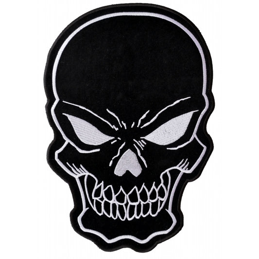 PL3422 Black Skull Embroidered Iron on Patch