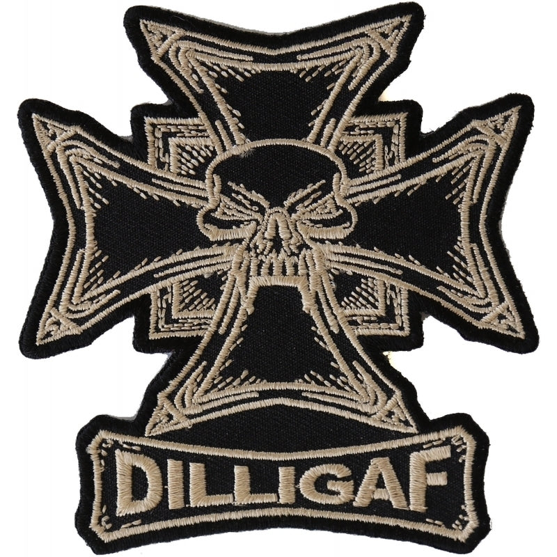 P2651 Dilligaf Skull Biker Patch