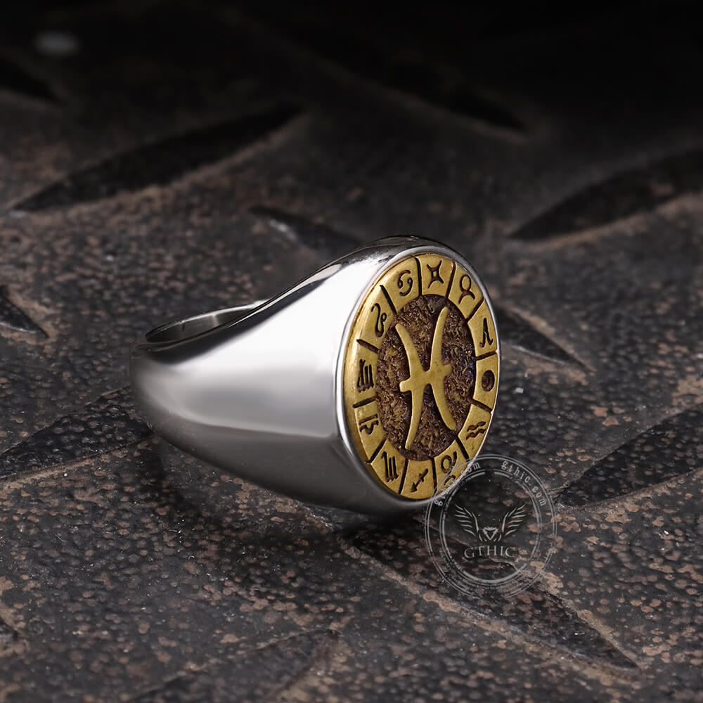 Pisces Stainless Steel Ring – Extreme Biker Leather