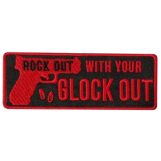 Hot Leathers Rock Out Glock Out 4" X 2" Embroidered Patch PPW1132