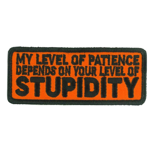 Hot Leathers Level Of Patience 4" X 1.5" Embroidered Patch PPW1186