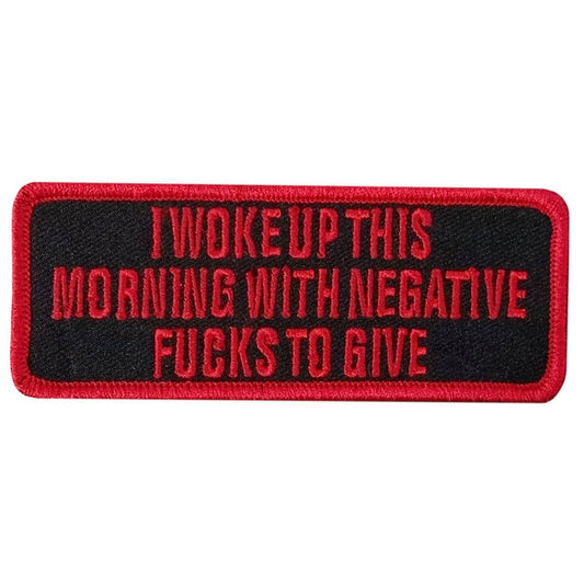 Hot Leathers Negative Fucks 4" X 1.5" Embroidered Patch PPW1192