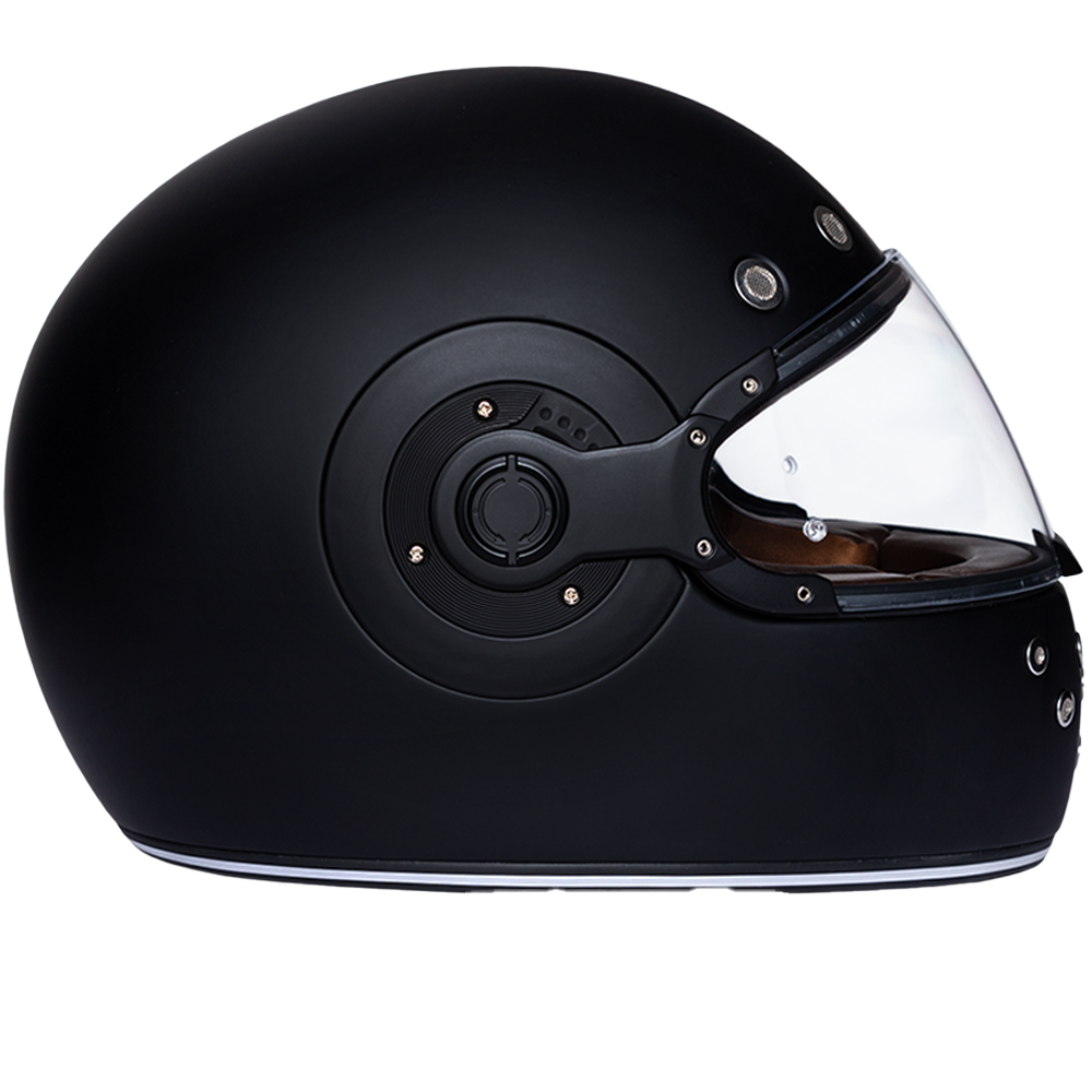 DOT Daytona Retro Full Face Motorcycle Helmet: Vintage Style for Men, Women, & Youth - Dull Black W/ Dull Black Accents