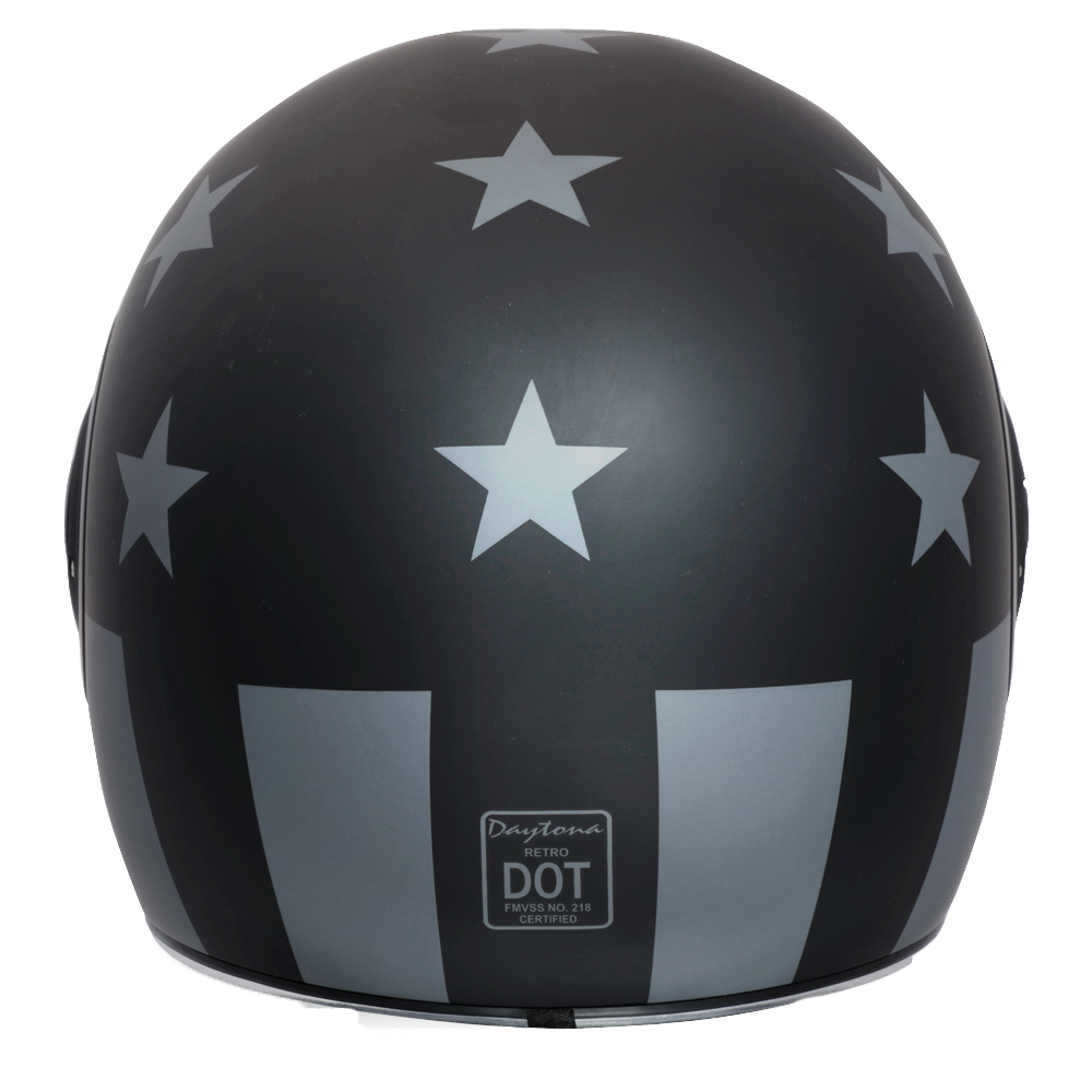DOT Daytona Retro Full Face Motorcycle Helmet: Vintage Style for Men, Women, & Youth - W/ Captain America Stealth